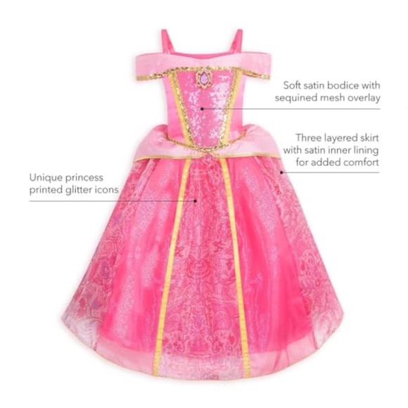 Disney Store Girl Sleeping Beauty Princess Aurora Halloween Costume Size 140 - Picture 2 of 13